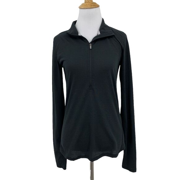 Under Armour Streaker Fitted Shirt Womens XS Extra Small Black Heatgear 1/2 Zip - Picture 1 of 11